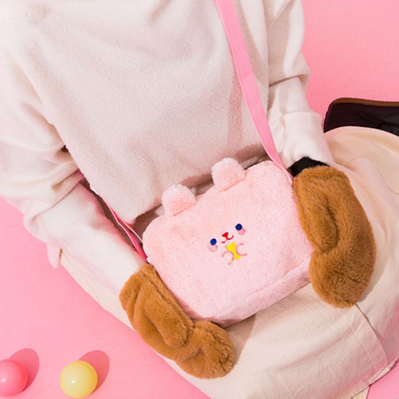 Túi Đeo Chéo Vai Bằng Vải Bông Nhỏ Nhắn Dễ Thương Dành Cho Nữ