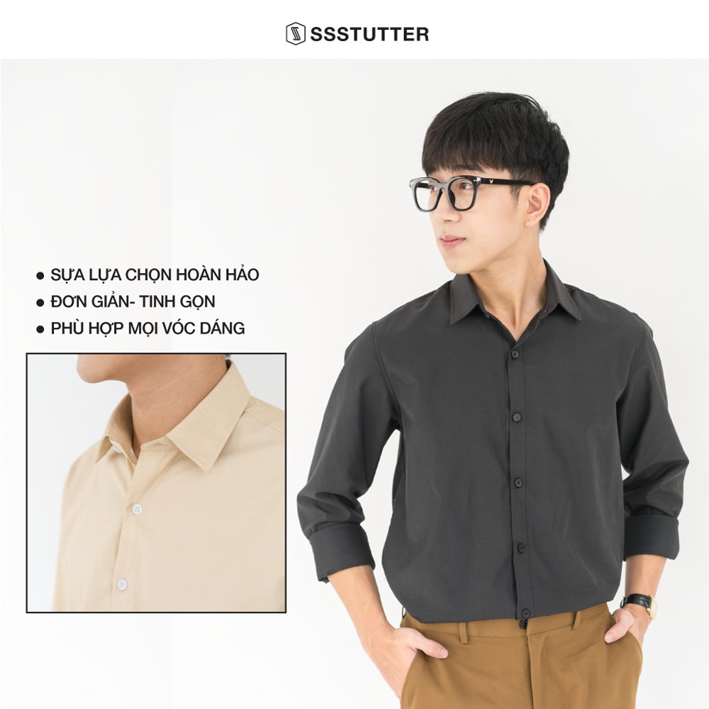 Áo sơ mi nam dài tay cổ đức form dáng vừa vặn SSSTUTTER vải cao cấp thoáng mát 5 màu linh hoạt Great Life Shirt Ver.2 | BigBuy360 - bigbuy360.vn