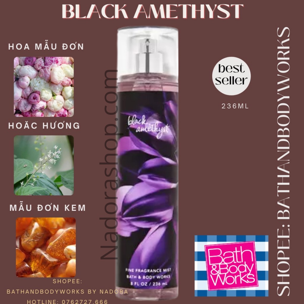 Xịt Thơm Toàn Thân Bath And Body Works - Black Amethyst Body Mist (236ml)