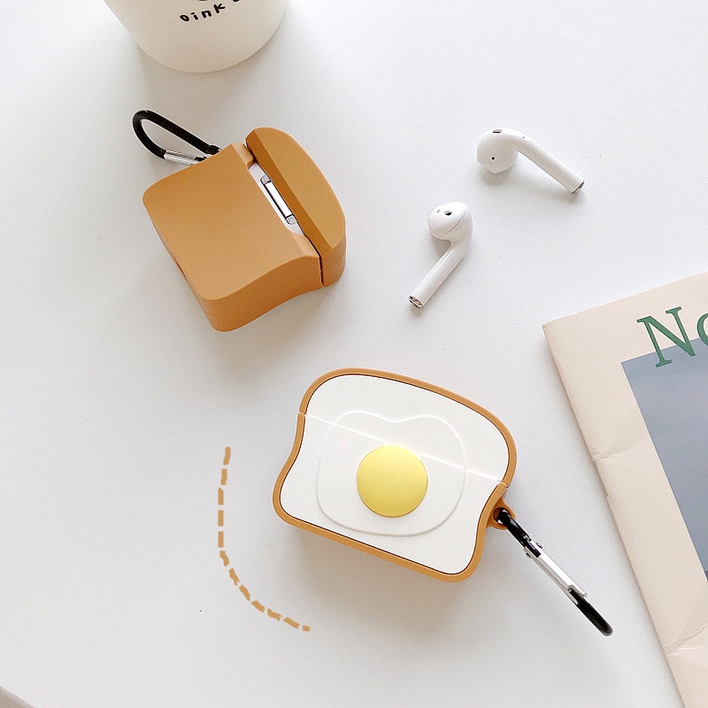 Vỏ bảo vệ tai nghe bluetooth Airpods bằng Sillicone dẻo, ốp Case cute, Airpods 2/pro - NUTACASE - TRỨNG ỐP LA