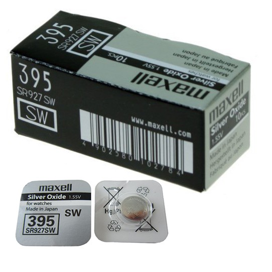 Pin Maxell 395 SR927SW dành cho đồng hồ dùng pin 927 / 395 / AG7 / LR721 (Loại tốt - Giá 1 viên)