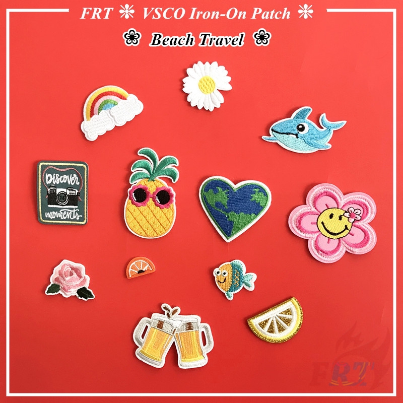 ☸ Vsco - Miếng Vá Ủi Quần Áo Đi Biển Du Lịch ☸ 1 Sticker Ủi Thêu Hình Huy Hiệu