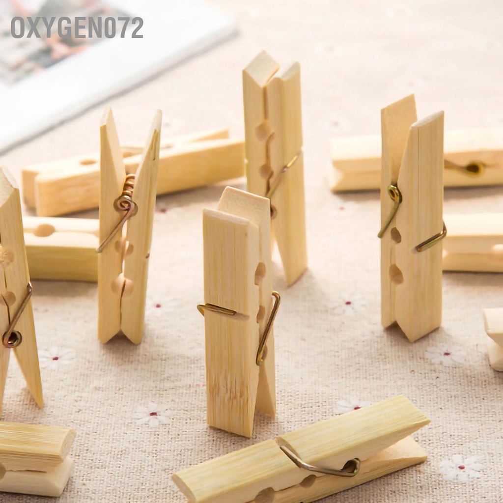 Oxygen072 20 cái Chốt quần áo bằng tre Clothespins với Kẹp chống gió mùa xuân cho ban công ngoài trời