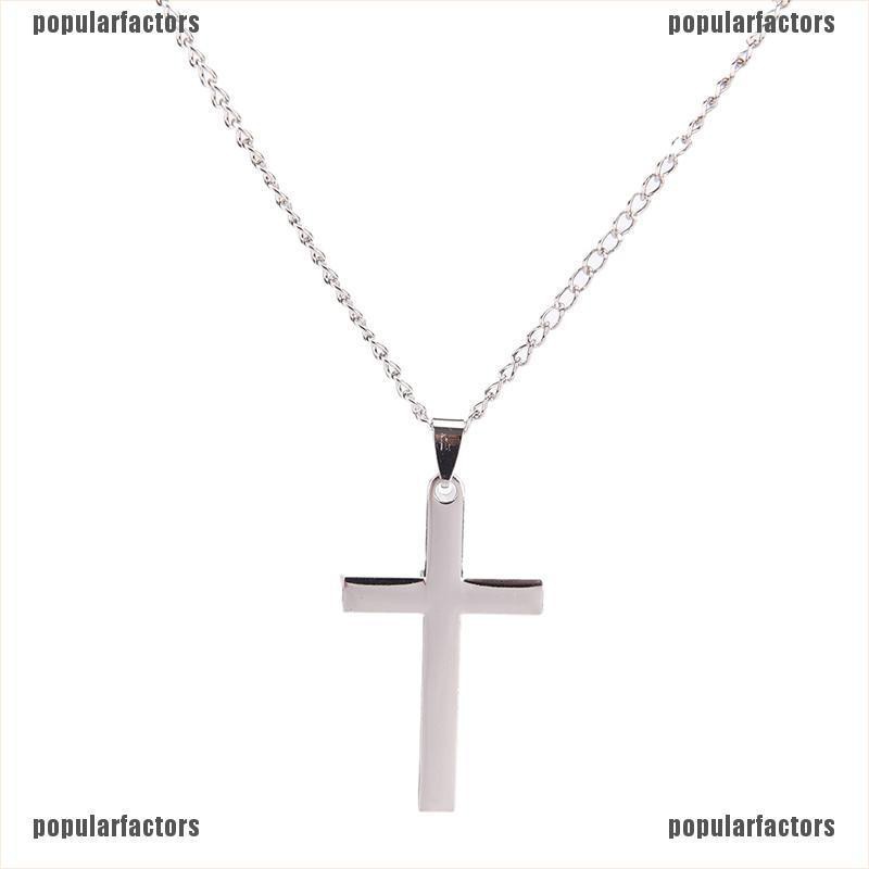 Vòng cổ mặt thánh giá chất liệu thép không gỉ cho nam