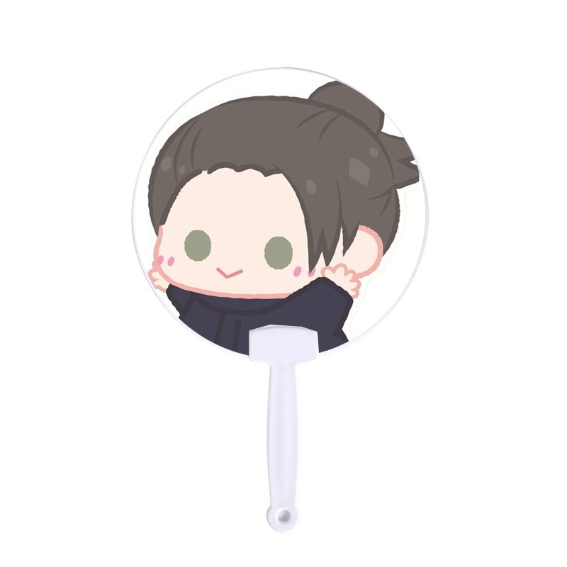 Quạt tròn cán nhựa cổ trang in hình JUJUTSU KAISEN ver TẬP THỂ DỤC chibi anime cán gỗ quà tặng độc đáo xinh xắn