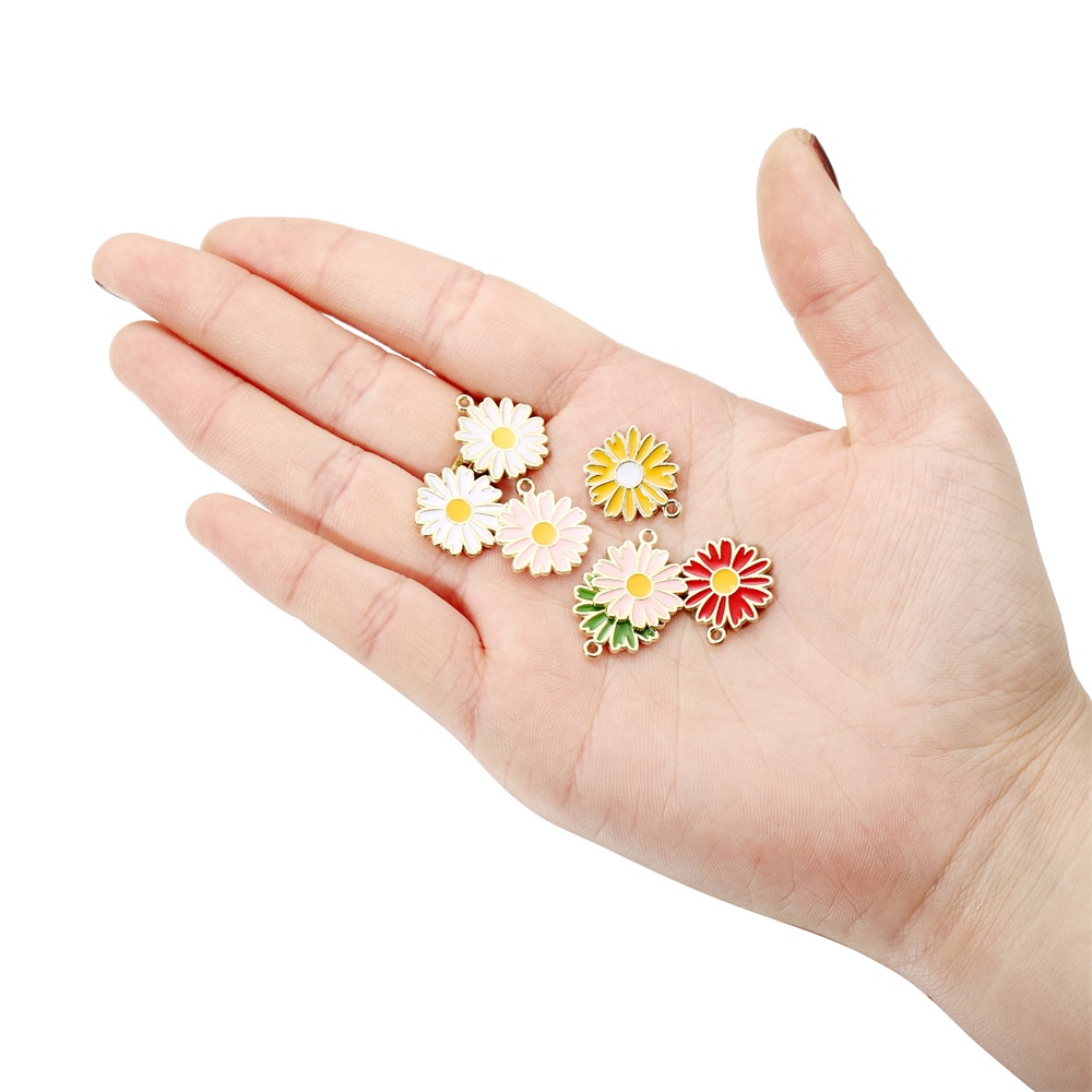 Bộ 10 mặt trang sức St.kunkka hình hoa cúc nhỏ bằng hợp kim dùng làm vòng tay / vòng cổ DIY