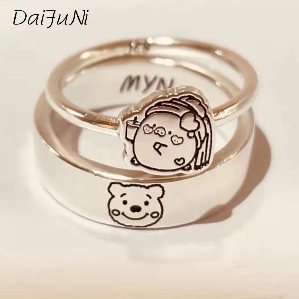 Nhẫn Đôi Hình Gấu Winnie Dễ Thương