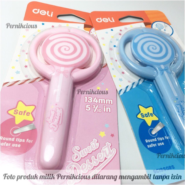 DELI E6069 Kéo Đáng Yêu Lollipop Hình Cho Trẻ Em