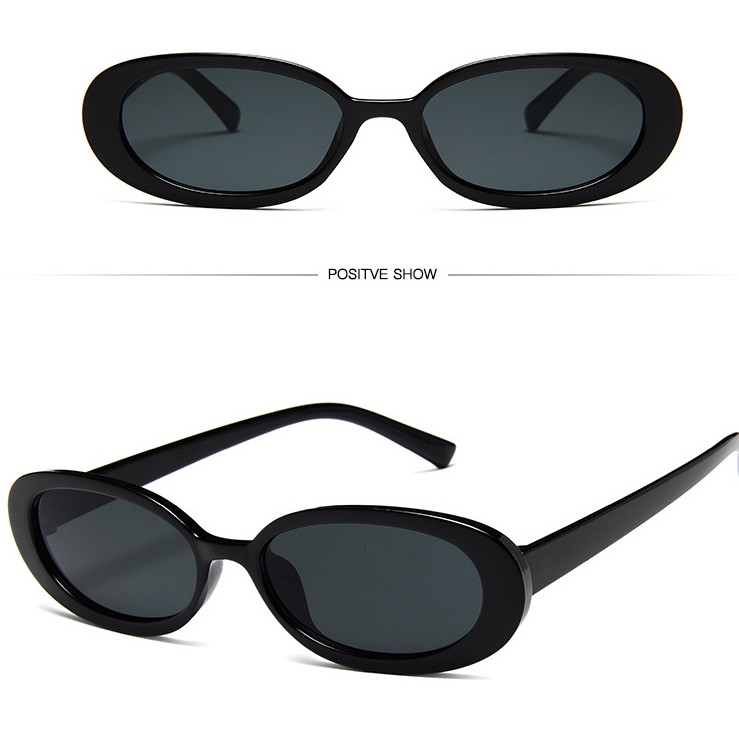 Kính mát gọng Oval bằng nhựa phong cách châu Âu mới cho nam và nữ