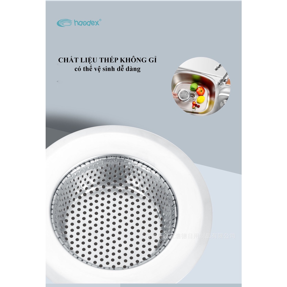 Lọc Rác Bồn Rửa Chén Bát Bằng Inox 304 Cao Cấp, Đục Lỗ Chính Hãng Haodex - LOKING