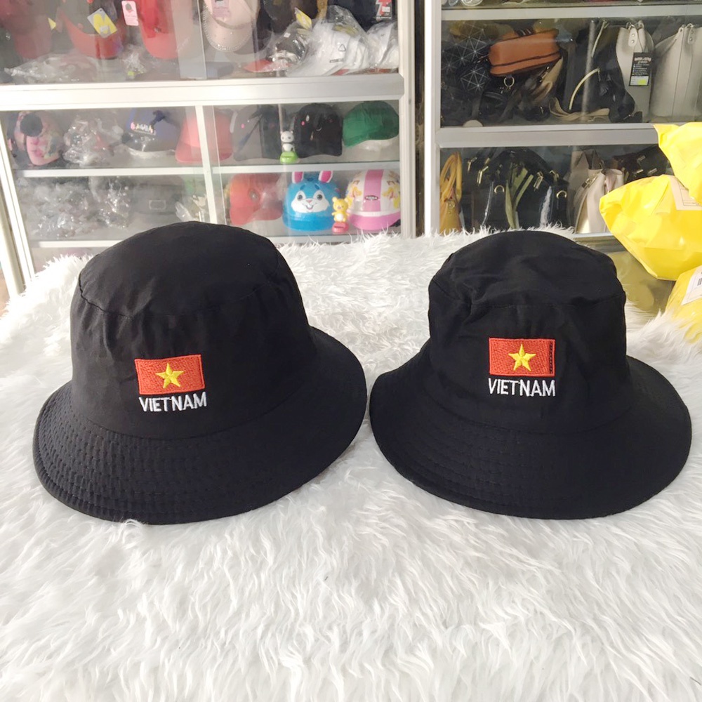 Nón bucket tai bèo thêu chất liệu vải Cotton thoáng mát mà hợp mốt thời trang