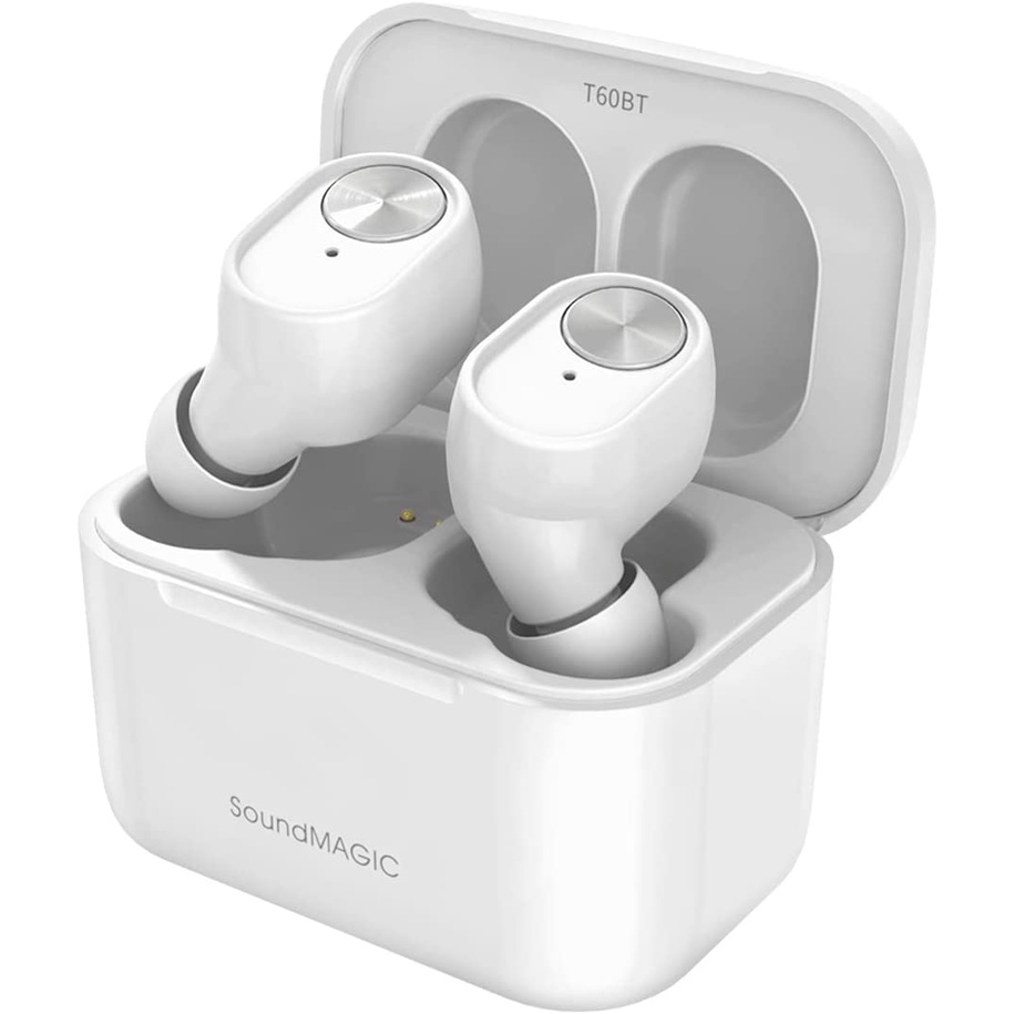 Tai Nghe Nhét Tai Bluetooth Không Dây SoundMAGIC T60BT Có Micro Chống Thấm Nước Màu Trắng Đen