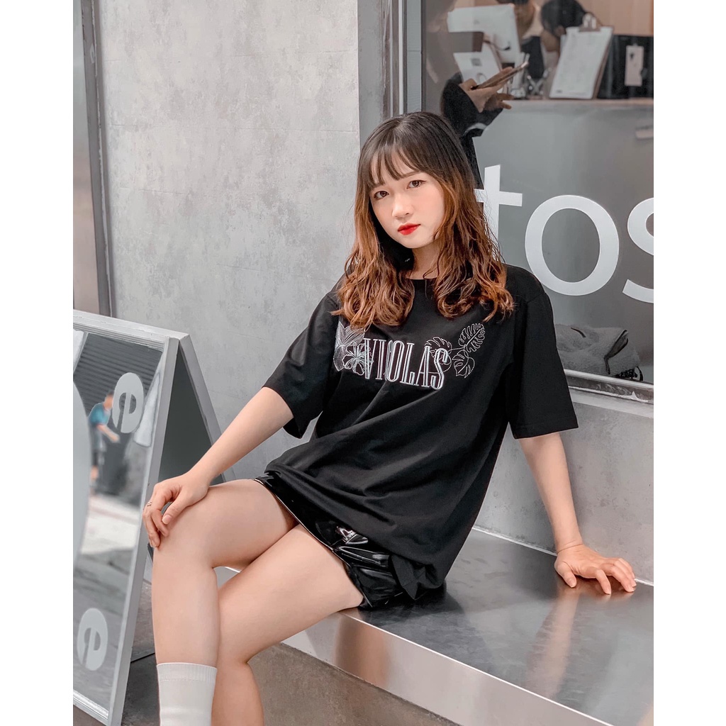 Áo thun Unisex thêu họa tiết VICOLAS vải cotton thoáng mát co giãn trắng đen - VICOLAS T-SHIRT