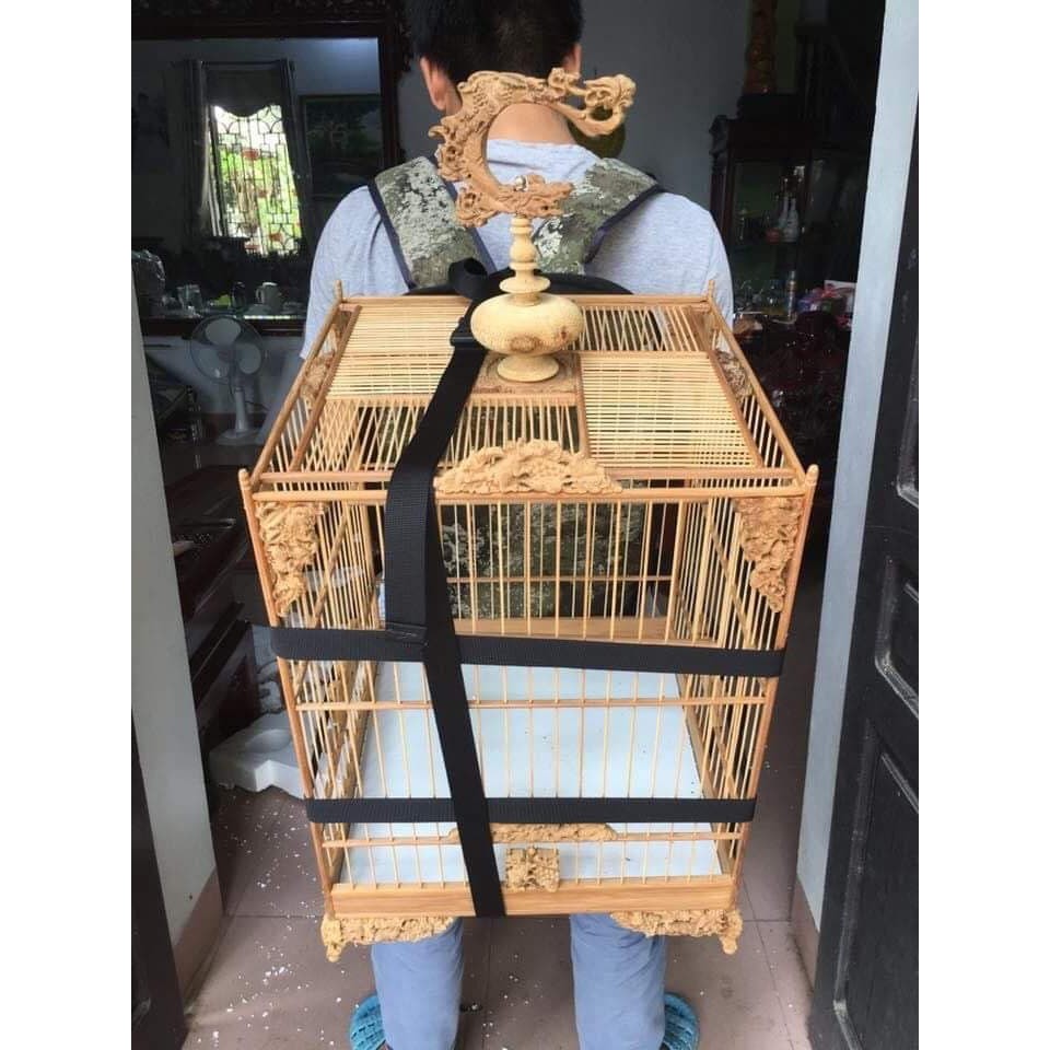 Balo đeo lồng chim phù hợp lồng chào mào,chích chòe, họa my chất liệu vải cao cấp siêu bền Phụ kiện Kabosa
