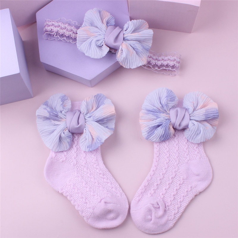 Set 2 Băng Đô Đính Nơ / Hoa Xinh Xắn Cho Bé Gái