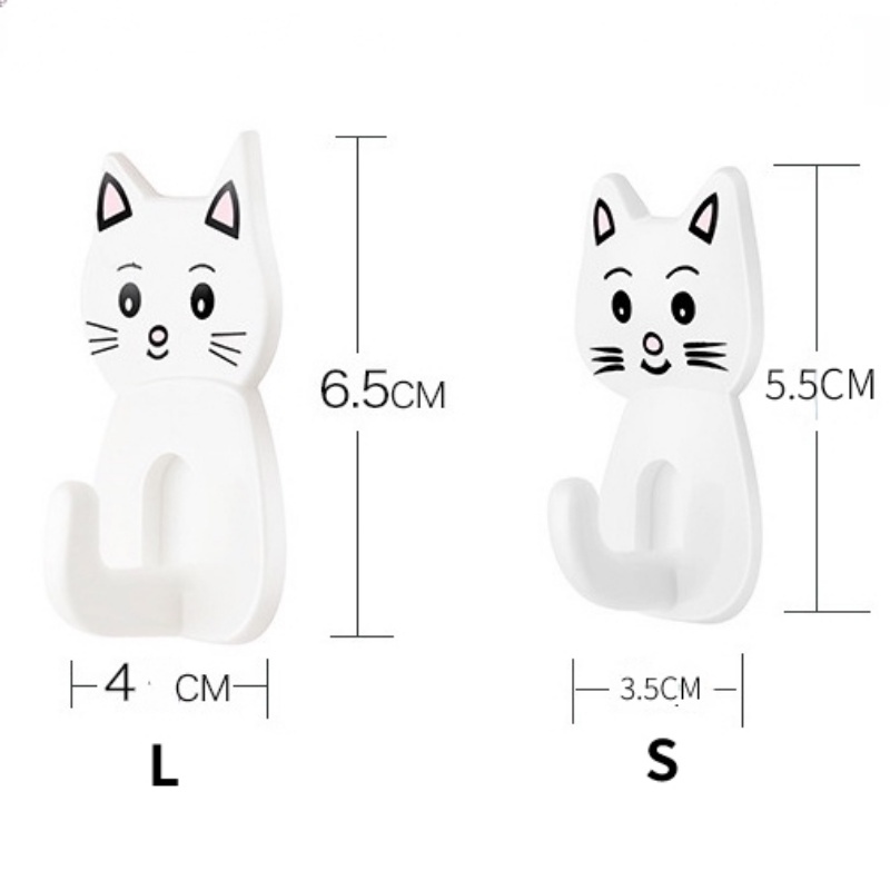 Móc Treo Đồ Dán Tường Chịu Lực Tốt Hình Chú Mèo Dễ Thương Tiện Dụng Cho Nhà Bếp / Văn Phòng