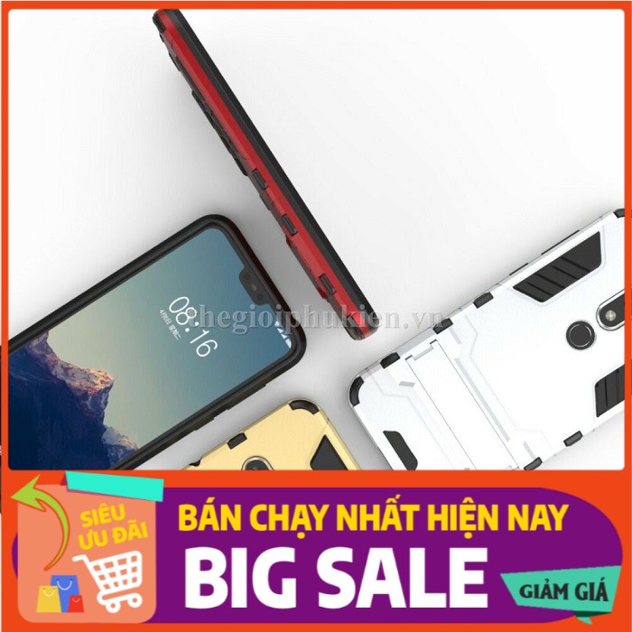 [New] Ốp lưng Nokia X6 2018, Nokia 6.1 Plus chống sốc Iron man có chân dựng máy