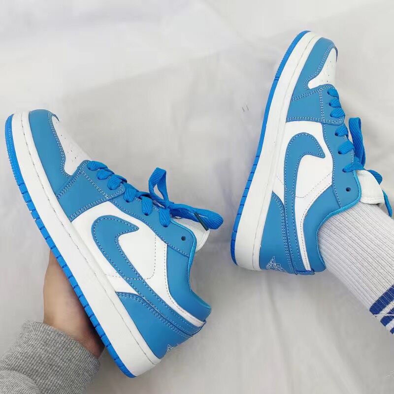 Hàng Có Sẵn Giày Thể Thao Nam Nữ Cổ Thấp Màu Xanh Dương Aj1 North Carolina Phong Cách Hàn Quốc