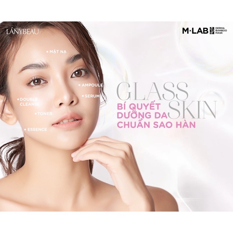 Mặt nạ dưỡng da trắng sáng, đều màu LÁNYBEAU MLAB Derma Bamboo Glow Boost hộp 7 miếng (28g/m) | BigBuy360 - bigbuy360.vn