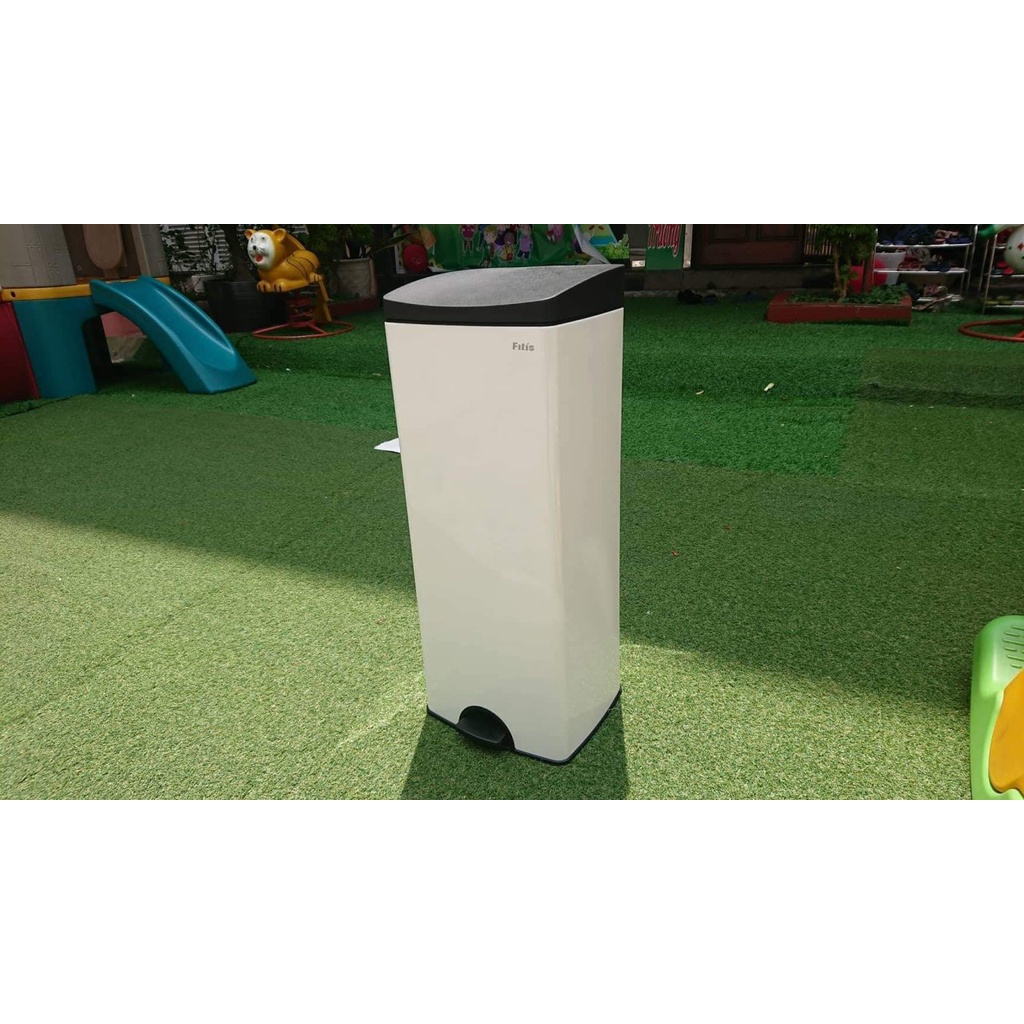 Thùng rác Fitis, inox fitis sơn tĩnh điện màu Trắng 12L, 15L, 22L