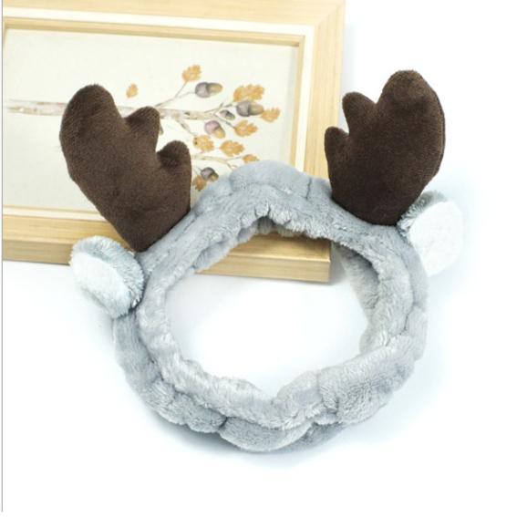 Băng Đô Sừng Hươu 3D Vải Nhung Mềm Mại  (Giao màu ngẫu nhiên)