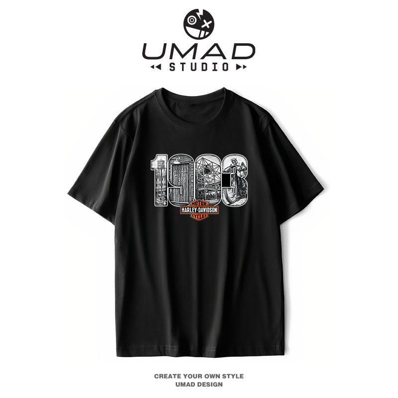 Áo thun UMAD unisex racing biker Harley Davison 1903 nam nữ tay ngắn có big size (40kg-110kg)