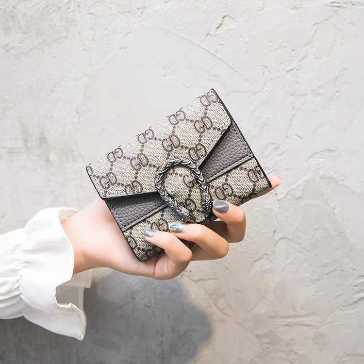 Ví ngắn nhiều ngăn đựng thẻ đựng tiền xu thiết kế đơn giản phong cách Âu Mỹ dành cho nữ
