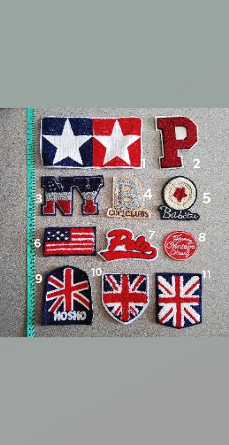 [Mua 4 tặng 1] Sticker lô gô , patches ủi , miếng thêu dán vào quần jean , áo khoác