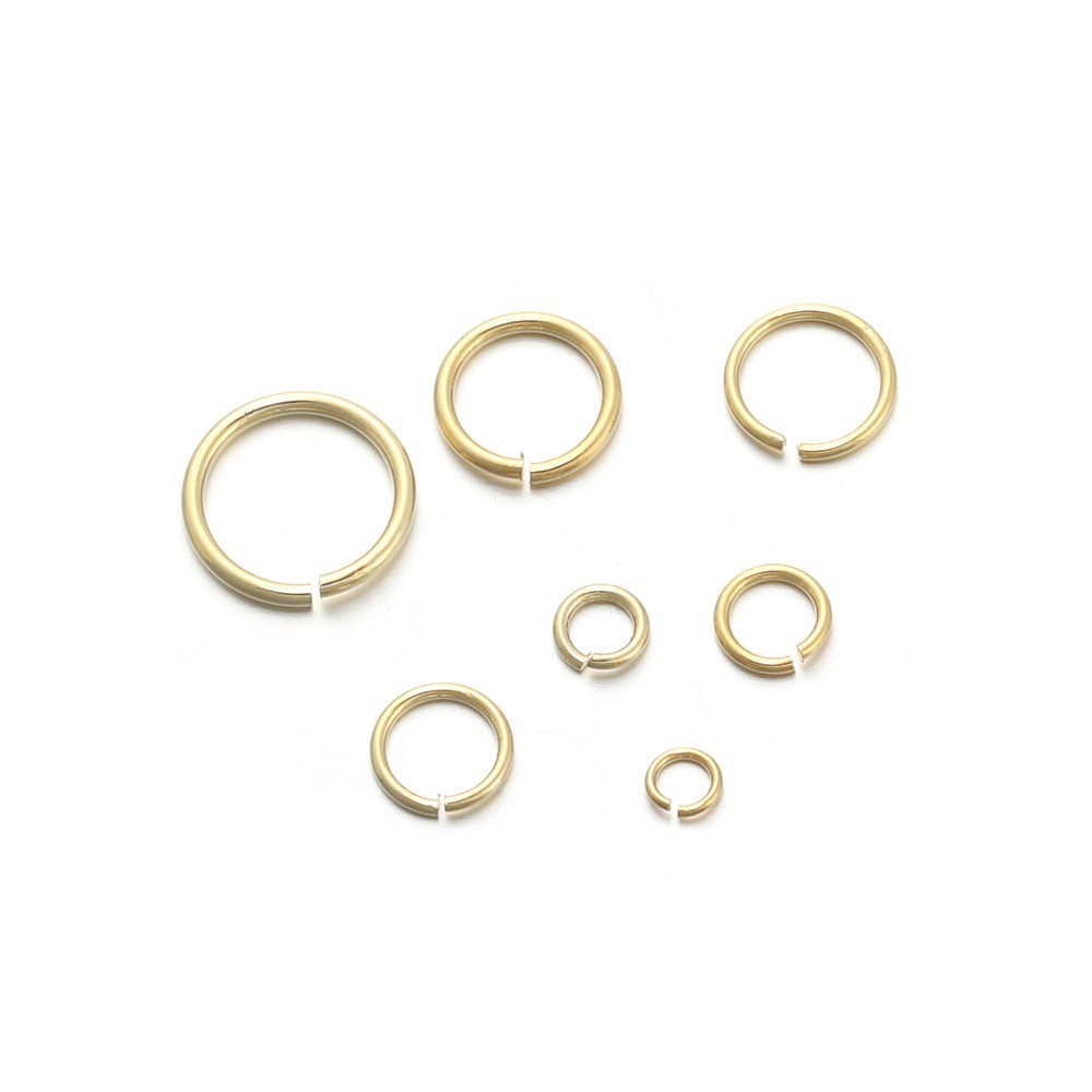 Bộ 50-200 cái vòng tròn St.kunkka Yongforyou bằng thép không gỉ mạ vàng động 3-10mm không phai màu