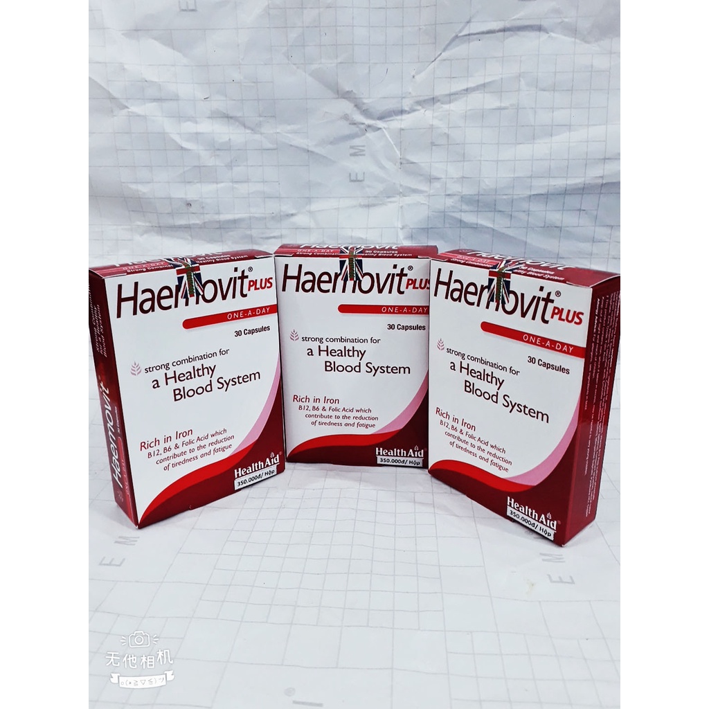 Viên uống Sắt HAEMOVIT Plus, giúp bổ sung Sắt và các Vitamin thiết yếu, giúp giảm nguy cơ thiếu má.u do thiếu Sắt