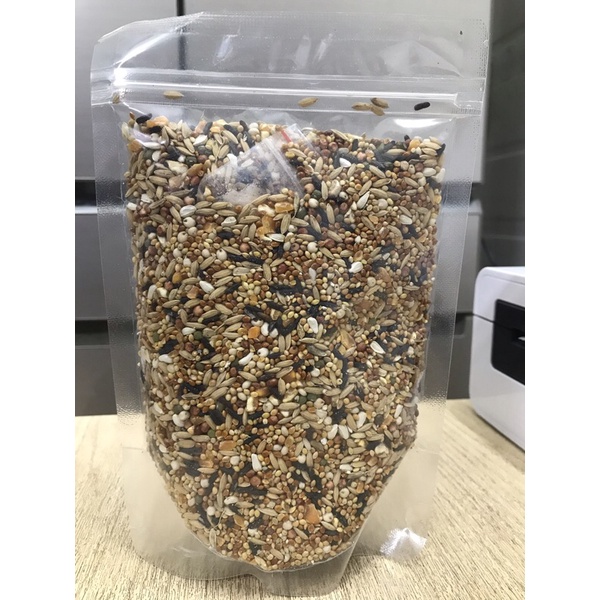 Hạt ngũ cốc chim cu gáy Emperor đóng gói túi zip trong suốt, thức ăn cu gáy hàng chính hãng