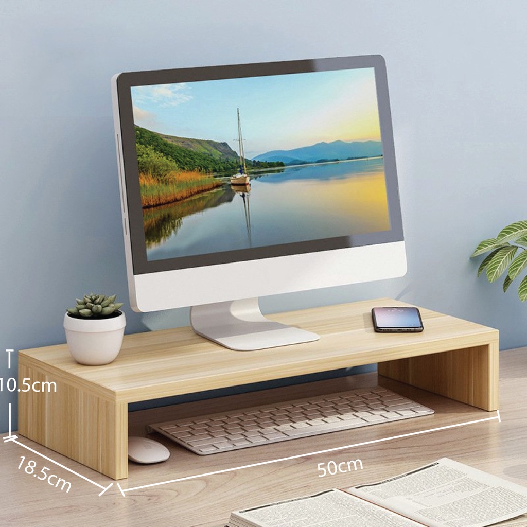 Kệ để màn hình máy tính - laptop để bàn bằng gỗ trơn kiểu dáng đơn giản tiện dụng giá rẻ HDS-NTK04