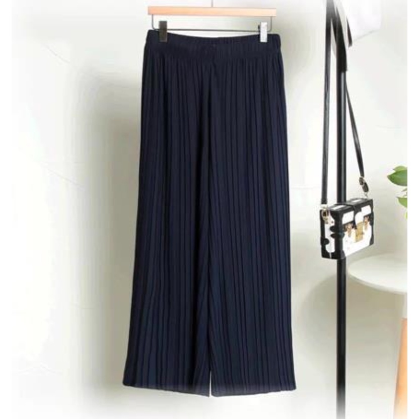Quần Culottes Ống Rộng Xếp Li