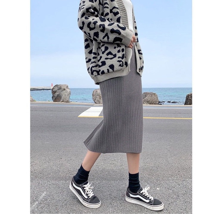 {Amanda} Chân váy nữ bút chì chất len dày ôm body xẻ tà sau. Chân váy len tăm nữ chất đẹp | BigBuy360 - bigbuy360.vn