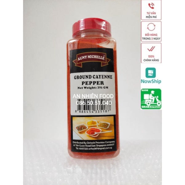 Gia vị Ground Cayenne Peppers Bột Ớt Aunt Michelle 396G