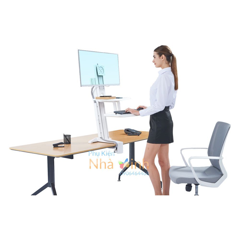 GIÁ TREO 2 MÀN HÌNH MÁY TÍNH ĐỂ BÀN HỖ TRỢ BÀN PHÍM NB-L100