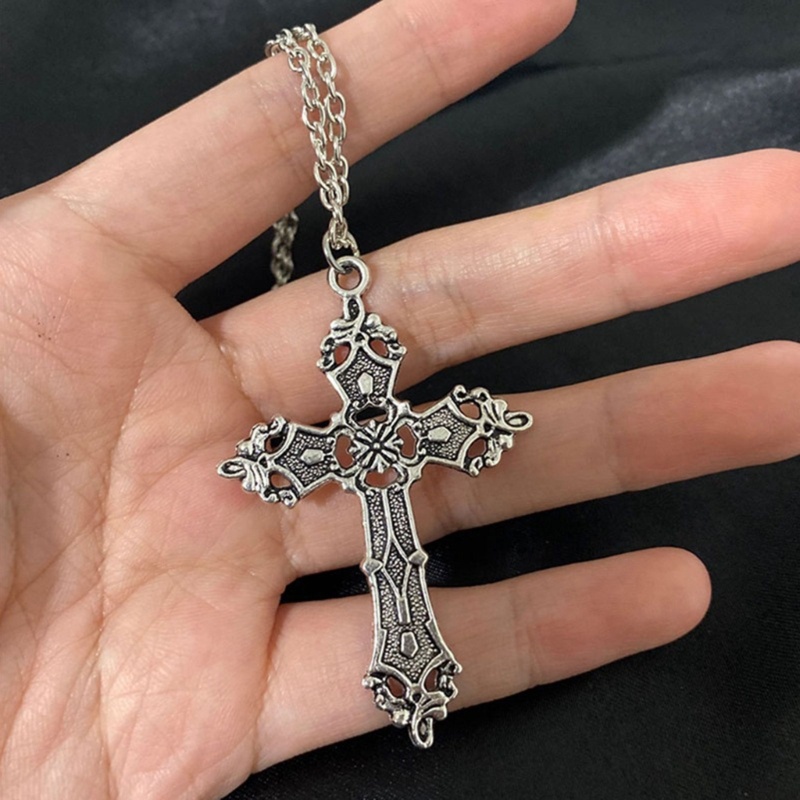 Vòng Cổ Choker Dây Xích Mặt Thánh Giá Phong Cách Gothic Punk Cổ Điển