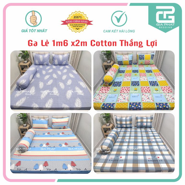 Ga lẻ 1m6 x 2m 100% Cotton Thắng Lợi ( không áo gối) được chọn mẫu