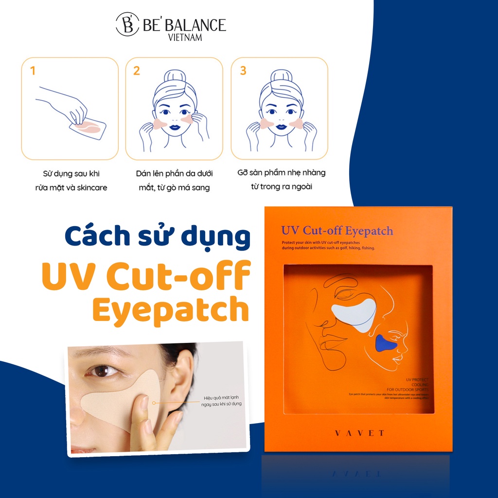 Miếng dáng chống tia UV BE'BALANCE Vavet UV Cut-Off Eyepatch 10 miếng