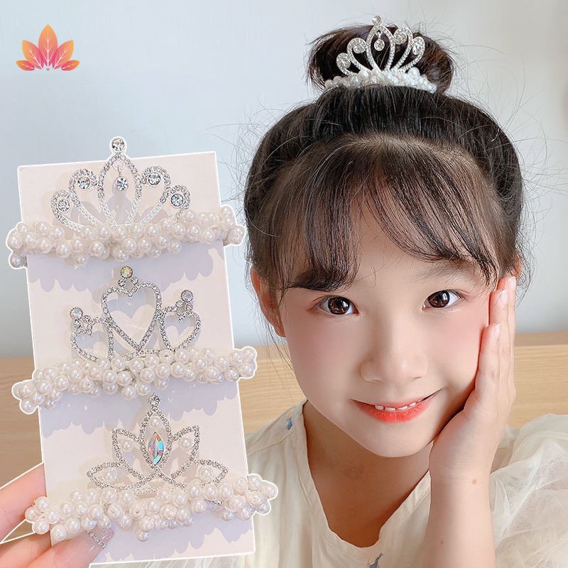 Băng Đô Vương Miện Ngọc Trai Dễ Thương Cho Bé Gái jp5