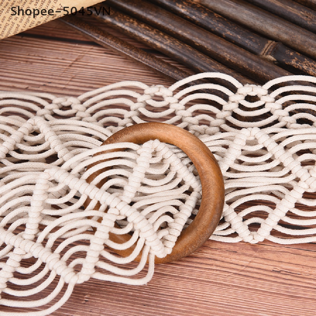 Thắt Lưng Nữ Bản Rộng Có Khóa Gỗ Phong Cách Bohemian Cổ Điển Mới