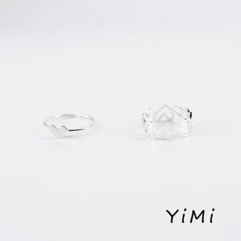 【Yimi.Vn】Nhẫn thiết kế họa tiết trái tim kiểu hở trẻ trung
