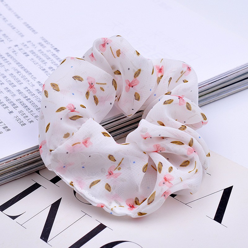 Chun scrunchies buộc tóc họa tiết hoa nhí