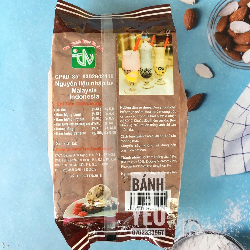 Bột Cacao (Đắng) Nguyên Chất Malaysia 500g - PL31A