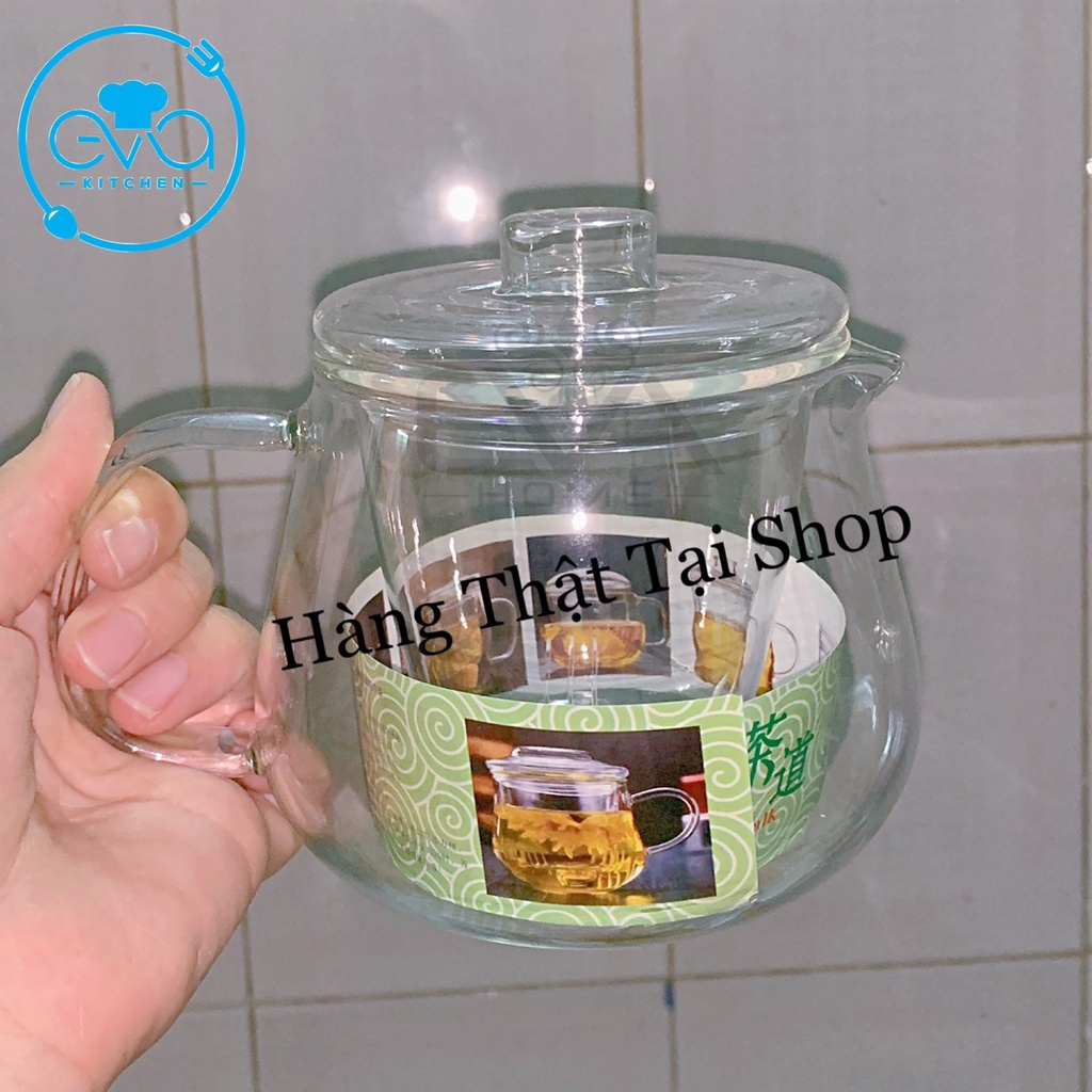 Bình Lọc Trà Thuỷ Tinh / Bình Pha Trà Kèm Lõi Lọc Thuỷ Tinh Chịu Nhiệt Cao Cấp Duck Bill Teapot 550 ML