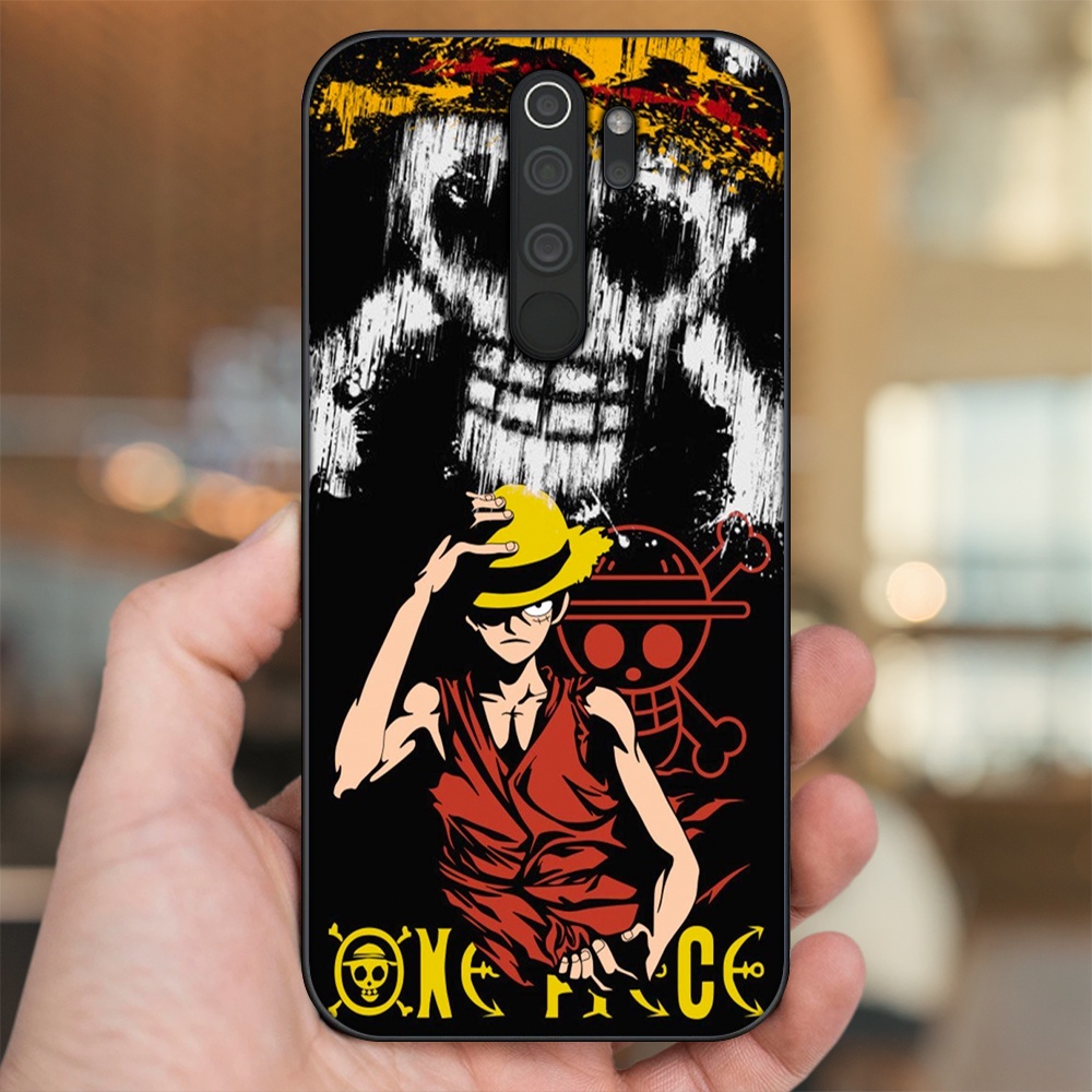 Ốp lưng Xiaomi Redmi Note 8 Pro viền đen in hình Luffy One Piece