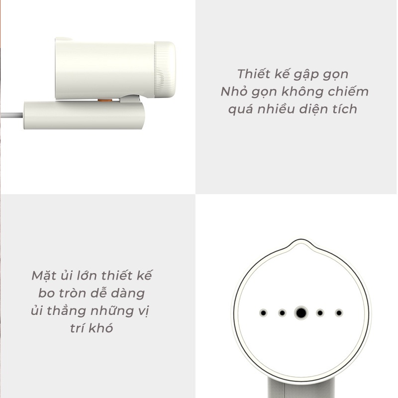 Bàn là hơi nước Xiaomi zanjia GT 313, bàn ủi hơi nước cầm tay công suất 1000W, có thể gập gọn, ủi phẳng mọi chất vải