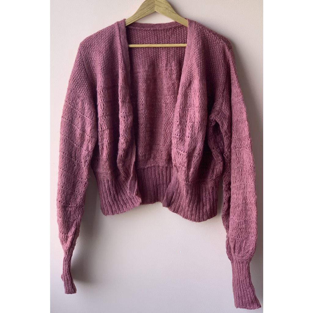 PASS ÁO CARDIGAN LEN MÀU HỒNG TÍM FREESIZE