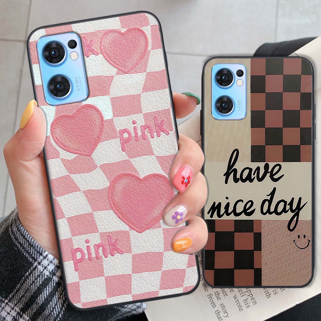 Ốp Oppo Reno7 / Reno7 Z 5G / Reno 7 caro trái tim cá tính, thời trang siêu đẹp, siêu phong cách