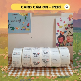 (deal sốc 1k) Cuộn 500 tem sticker nhãn dán in chữ thank you, tem cảm ơn tròn 2,5cm